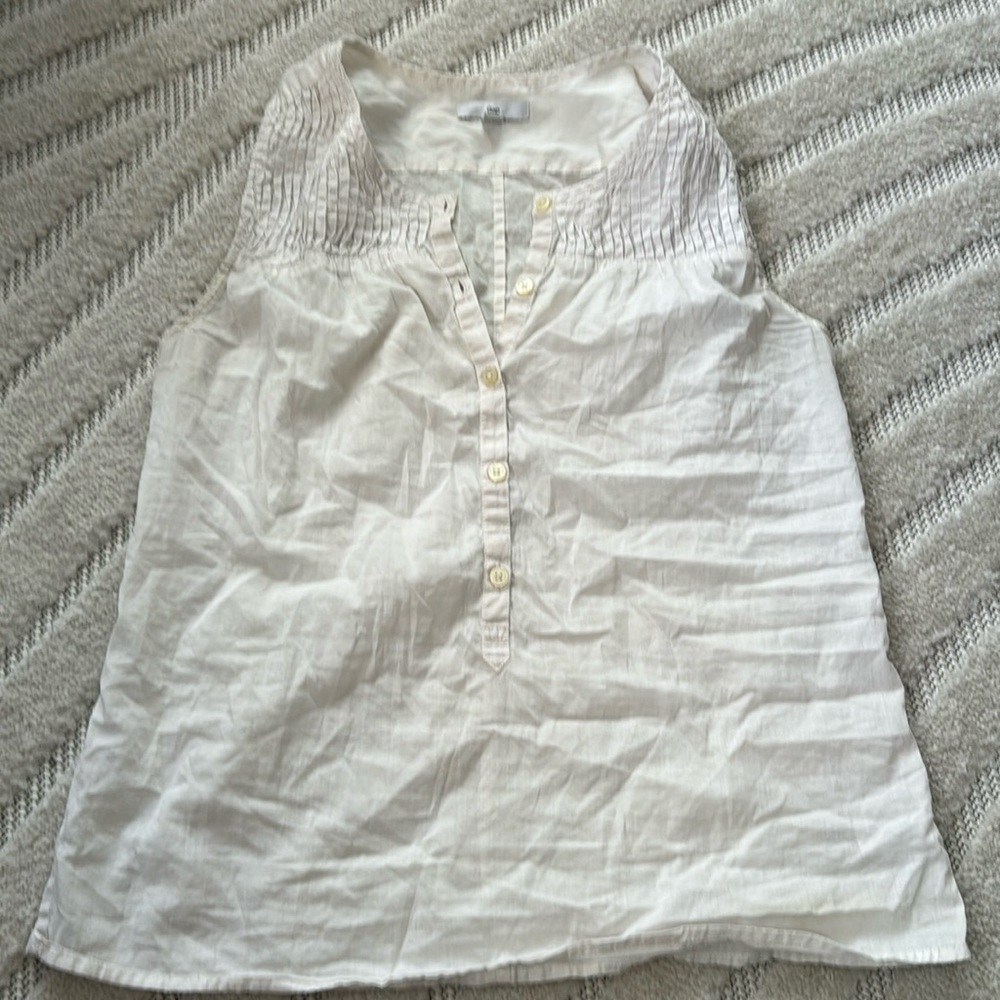 Gap White Button Tank